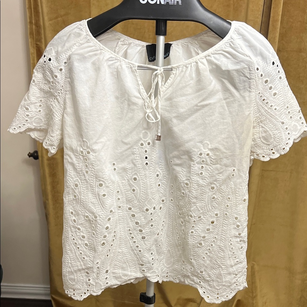 Cynthia Rowley White Eyelet Blouse